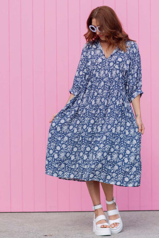 Bindii Dress - Navy