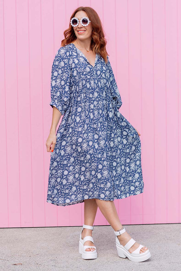 Bindii Dress - Navy
