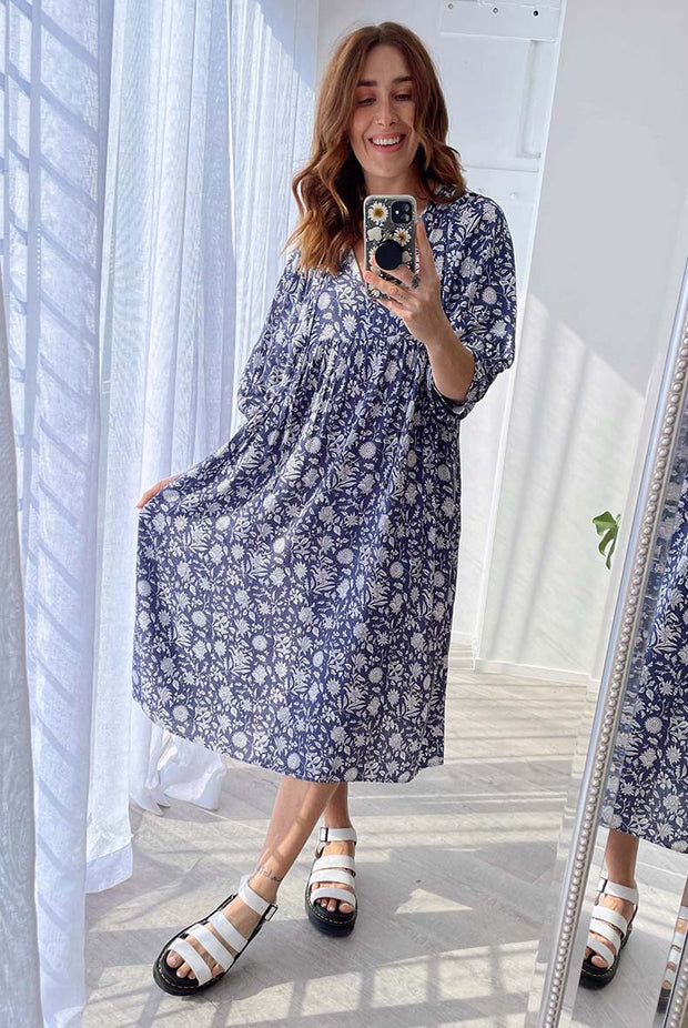 Bindii Dress - Navy