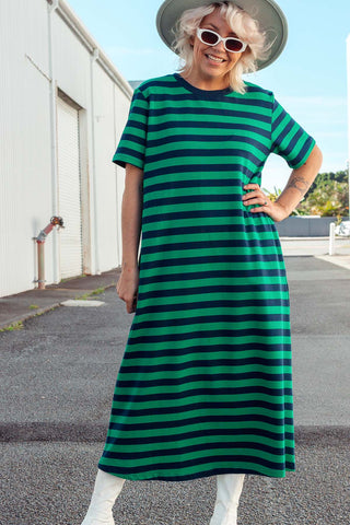 Isabel Dress - Green & Navy