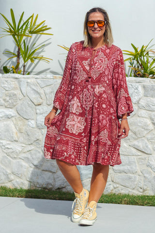 Juliette Dress - Red Floral