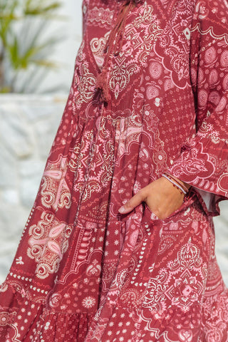 Juliette Dress - Red Floral