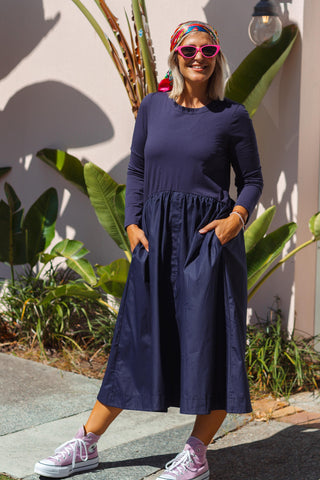 Junie Dress - Long Sleeve Navy