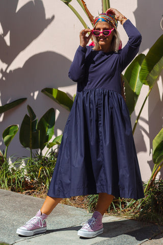 Junie Dress - Long Sleeve Navy