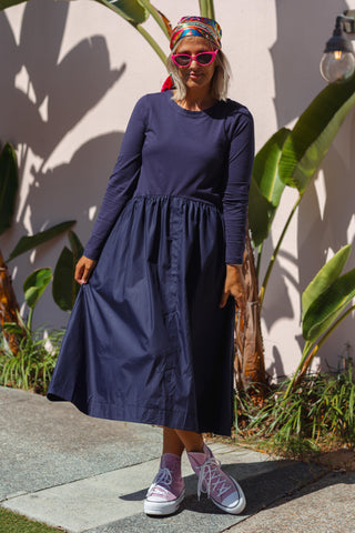 Junie Dress - Long Sleeve Navy