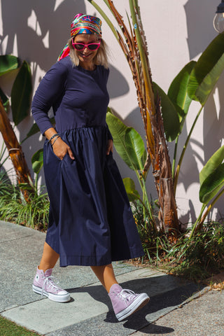 Junie Dress - Long Sleeve Navy
