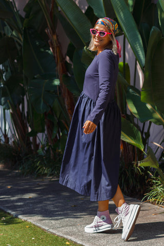 Junie Dress - Long Sleeve Navy