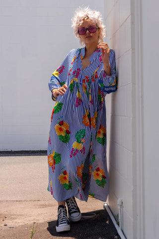 Juno Dress - Blue Stripe