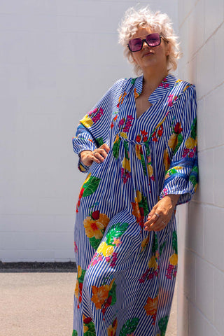 Juno Dress - Blue Stripe