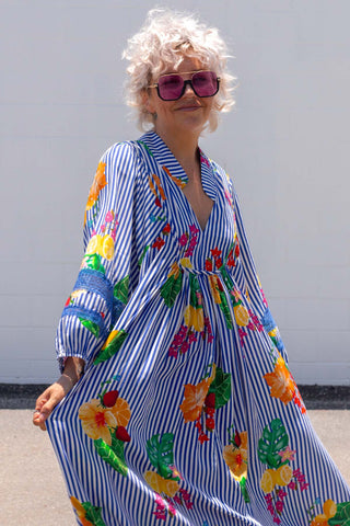 Juno Dress - Blue Stripe