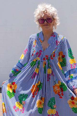 Juno Dress - Blue Stripe