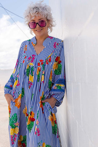 Juno Dress - Blue Stripe