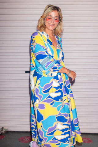Juno Dress - Blue Tropics