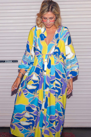 Juno Dress - Blue Tropics
