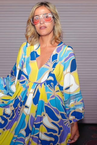 Juno Dress - Blue Tropics