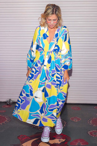 Juno Dress - Blue Tropics