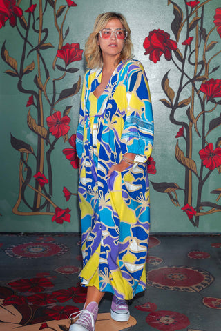 Juno Dress - Blue Tropics