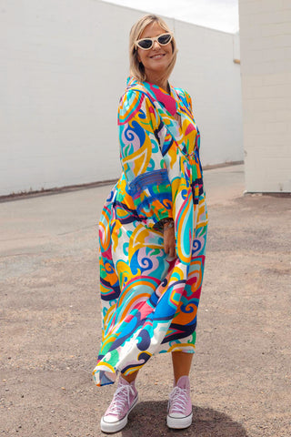 Juno Dress - Flower Child Blue