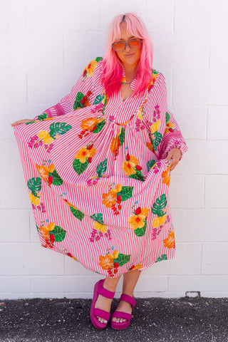 Juno Dress - Pink Stripe
