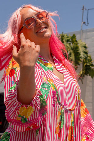 Juno Dress - Pink Stripe