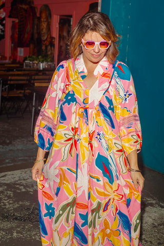 Juno Dress - Pink Tropics