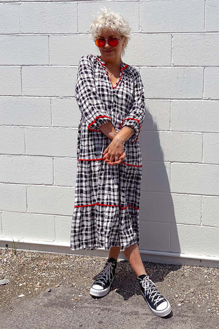 Keira Dress - Wavy Gingham
