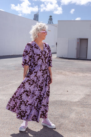 Kenna Dress - Lilac Paisley