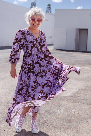 Kenna Dress - Lilac Paisley