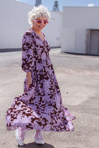 Kenna Dress - Lilac Paisley