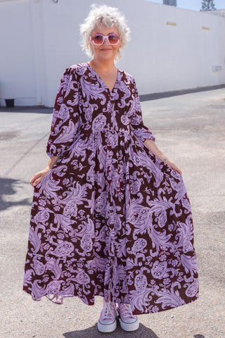 Kenna Dress - Lilac Paisley