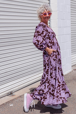 Kenna Dress - Lilac Paisley