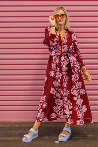 Kimba Dress - Berry Floral