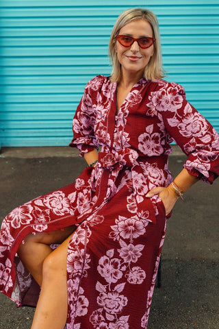 Kimba Dress - Berry Floral