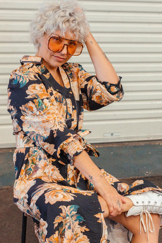 Kimba Dress - Black Floral