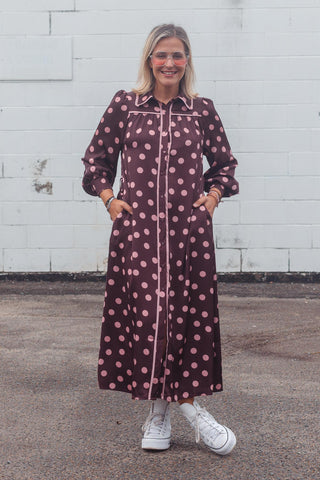 Kimbra Dress - Polka Pink