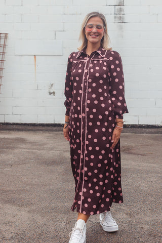 Kimbra Dress - Polka Pink