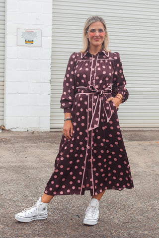 Kimbra Dress - Polka Pink
