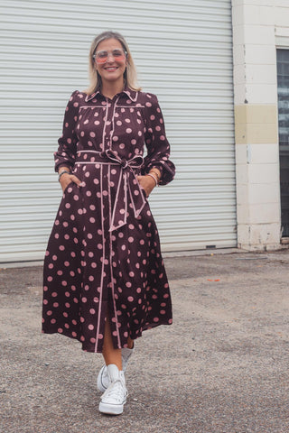 Kimbra Dress - Polka Pink