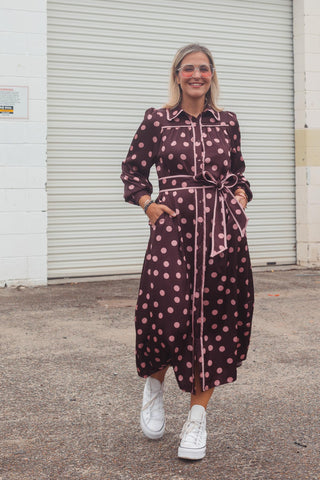 Kimbra Dress - Polka Pink