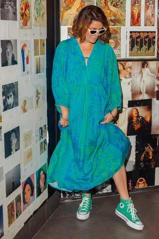 Lani Dress - Blue Bandana