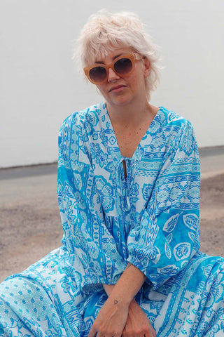 Lani Dress - Blue Paisley