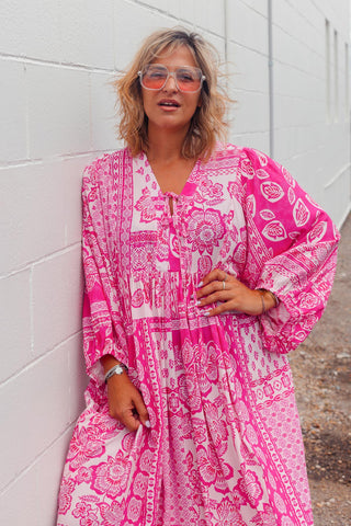 Lani Dress - Pink Paisley
