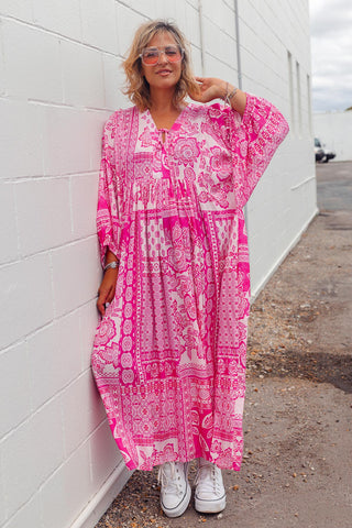 Lani Dress - Pink Paisley