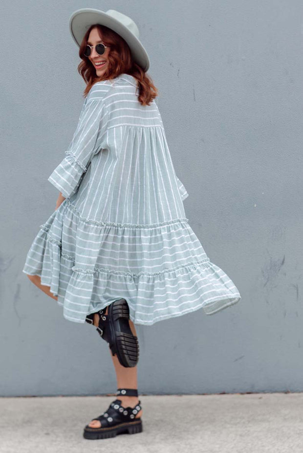 Linen Stella Dress - Mint