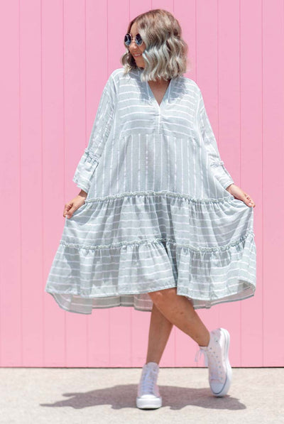Linen Stella Dress - Mint
