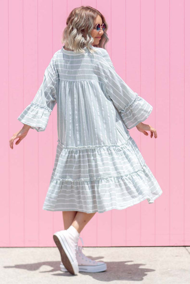 Linen Stella Dress - Mint