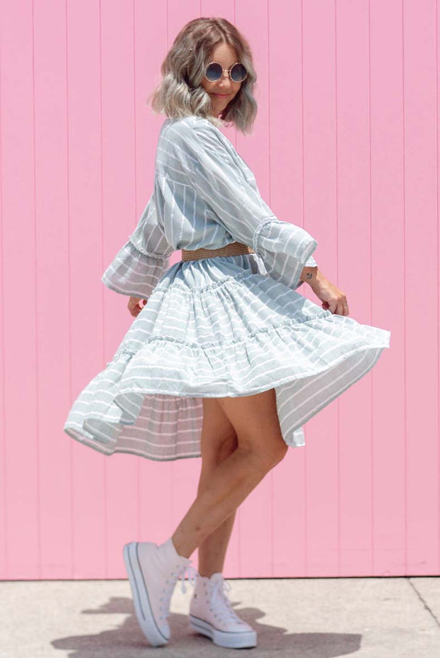 Linen Stella Dress - Mint