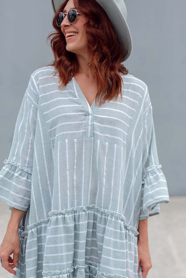 Linen Stella Dress - Mint
