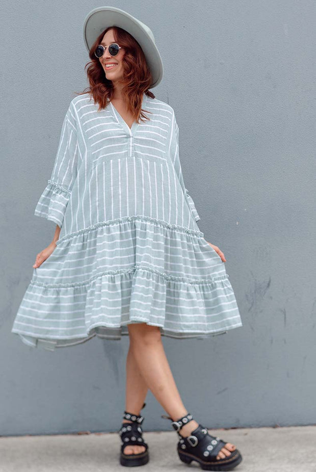 Linen Stella Dress - Mint