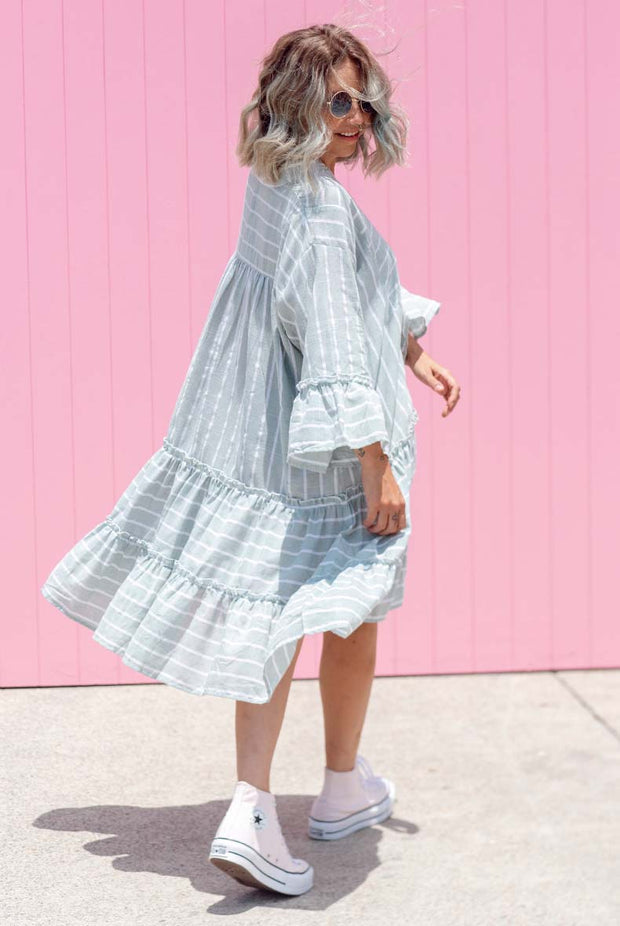 Linen Stella Dress - Mint